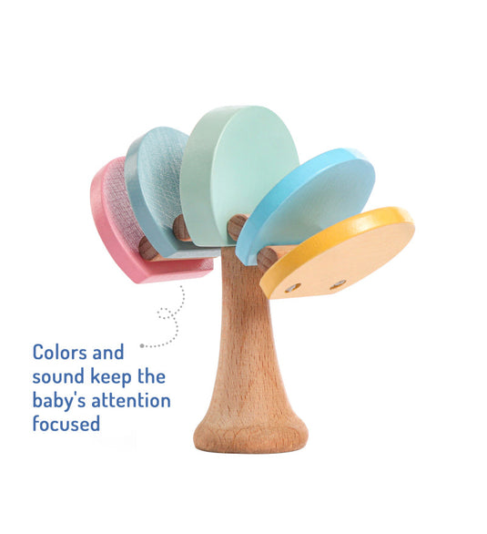 Wooden castanet rattle